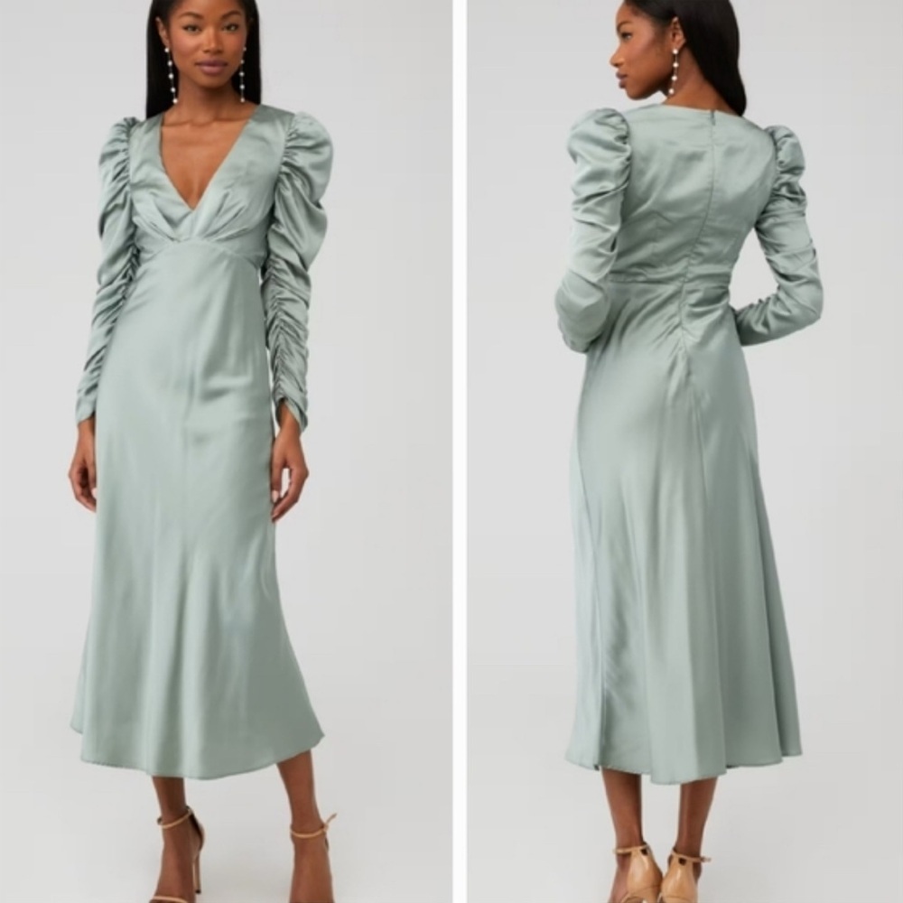 Line & Dot Sage Long Sleeve Dress